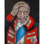 Clive Fredriksson, oil on canvas, the old soldier, 30" x 21", framed
