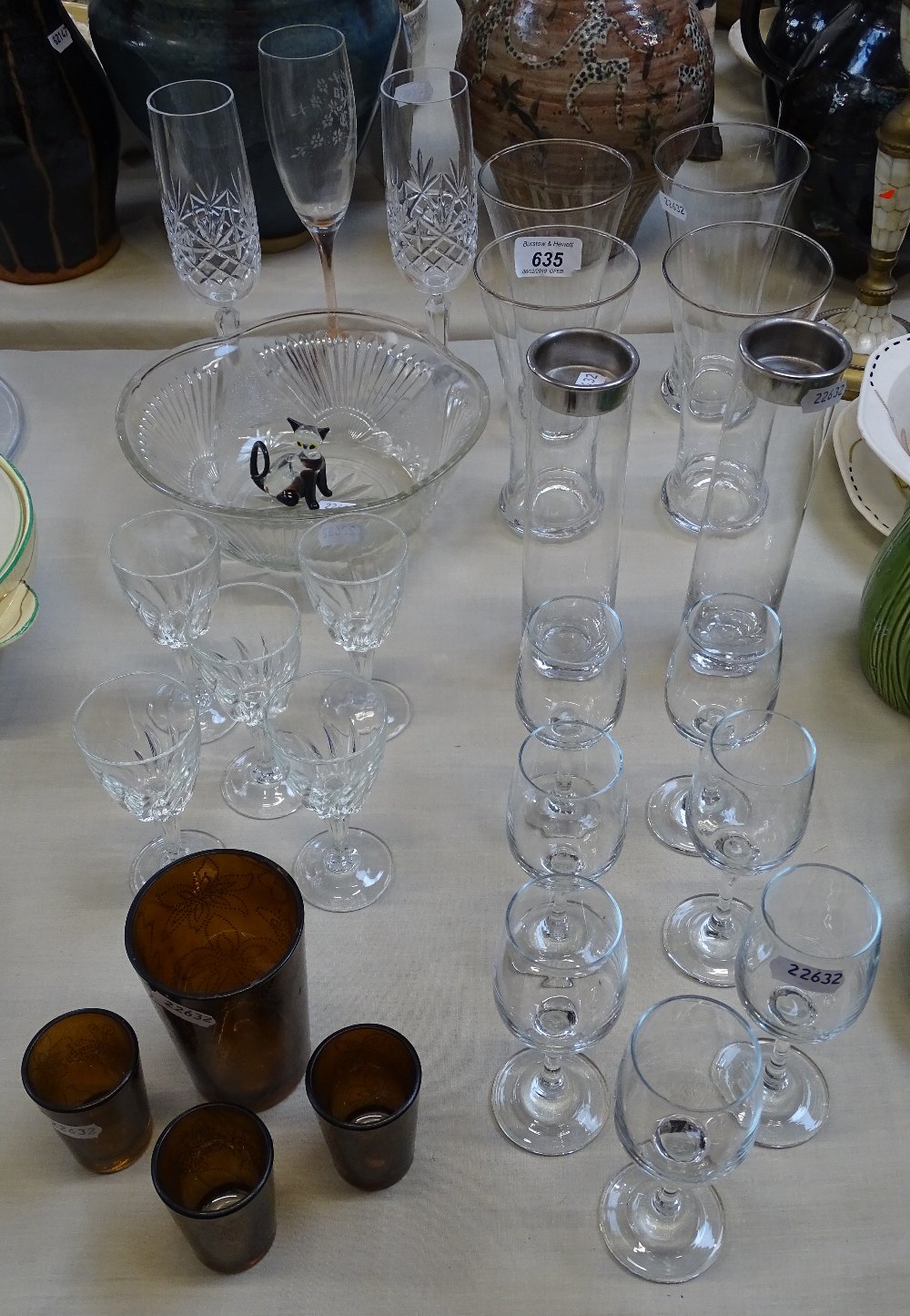 Various drinking glasses etc