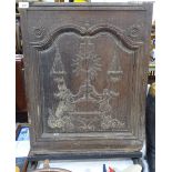 An Antique carved wood church panel Anne Le Gall 1823, height 26.5"