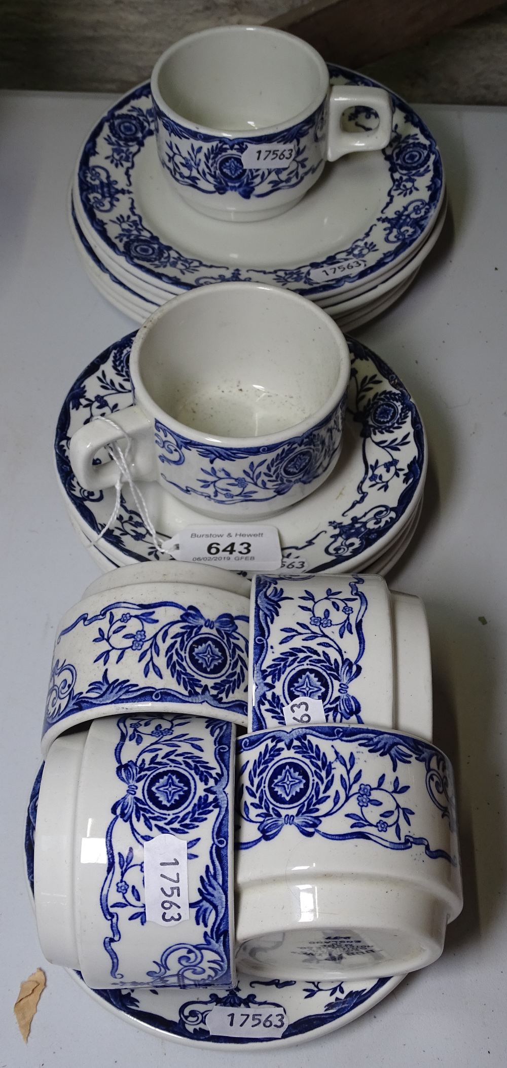 Duraline cups, saucers and plates