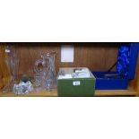Boxed glassware, a cut-crystal jug etc
