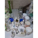 Crested ware items, glassware, a wall pocket etc