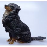 A cold painted bronze Collie dog, height 3"