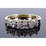 A 14ct gold diamond set dress ring, total diamond content approx 0.2ct, setting height 4.6mm, size
