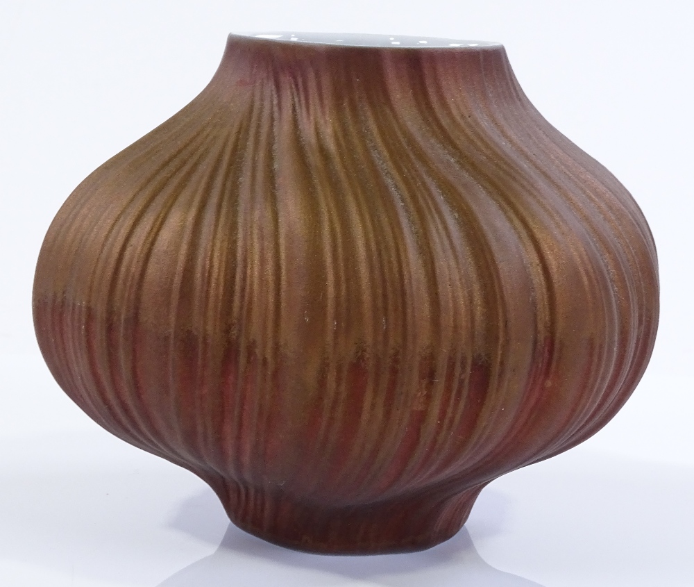 A Rosenthal Studio Line vase by Martin Frewer, matt bronze finish, height 12cm - Image 2 of 3