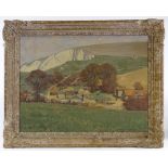 William Dacres Adams (1864 -1951), oil on canvas, farm landscape near Lewes, 18" x 24", framed