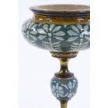 A Doulton Lambeth Clarke's patent glazed stoneware lamp base, with brass mounts, height 24cm