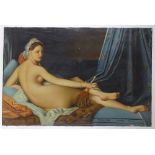 Modern oil on canvas, Classical nude, indistinctly signed, 24" x 36", unframed