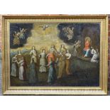 17th / 18th century Continental School, oil on canvas, religious composition, unsigned, relined, 32"