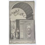 Ottavio Vannini after Morghen, 18th century engraving, Classical interior scene, 25" x 15", unframed