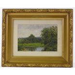 Claude Hayes (1852 - 1922), 2 watercolours, rural scenes, largest 7" x 10", framed