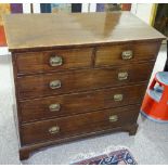 A George III mahogany chest of drawers, with brass handles and escutcheons