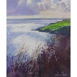 Richard Thorn, watercolour, clouds over St Mary's Bay, signed, 12" x 10", framed