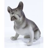 A Royal Dux porcelain French bulldog, height 12cm