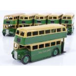 Dinky Meccano, 6 double decker buses 29C in original factory box, all over painted for Southdown Bus