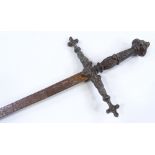 A 19th century Renaissance style brass-hilted sword, length 100cm