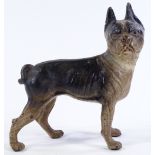 A painted cast-iron French bulldog, length 20cm, height 24cm