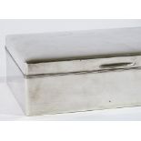 A large rectangular Japanese silver cigar box, with hardwood lining and base, maker's mark Suzuyo,