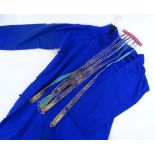 A Chinese deep blue cotton robe