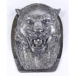 A rare American sterling silver desk clip, modelled as a lion, by Black, Starr & Frost, model no.