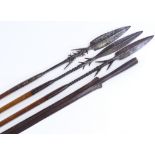 3 African steel-tipped Tribal spears, and an African spearhead (4)