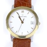 An Eterna-Matic Automatic wristwatch, stainless steel and gold plated case, with white enamel dial