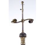 A large gilt-bronze mounted Regency style table lamp, probably early 20th century, overall height