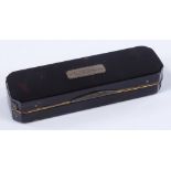 A 19th century tortoise shell and gilt-metal toothpick case, with internal mirror, length 7cm