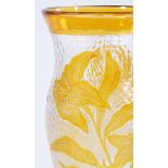 A Richardson amber overlay cameo glass vase, with hand-cut floral designs on faceted ground,