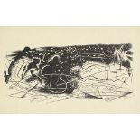 Yuri Annenkov (1889 - 1974), lithograph, winter scene, 1918, 5" x 7.5", mounted