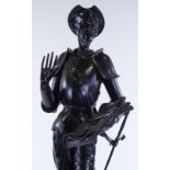 J Gautier, a Russian bronze patinated cast-iron sculpture, Don Quixote, height 74cm