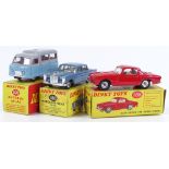 Dinky Meccano, Alfa Romeo 1900 Super Sprint 185, Mercedes Benz 220SC186, and Atlas Bus 295