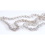 A sterling silver matching rope twist necklace and bracelet set, maker's marks CGS, necklace