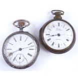 A 19th century silver pair cased open-face key-wind pocket watch, by Gordon of London, outer case