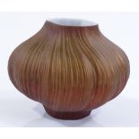 A Rosenthal Studio Line vase by Martin Frewer, matt bronze finish, height 12cm