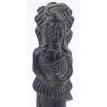 An unusual carved stone tribal figure, height 14cm