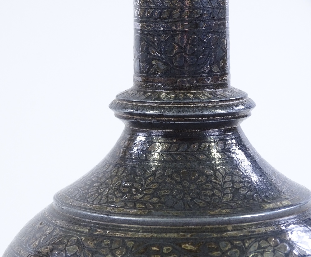 An Oriental silvered metal narrow necked vase and cover, height 34cm - Image 2 of 4