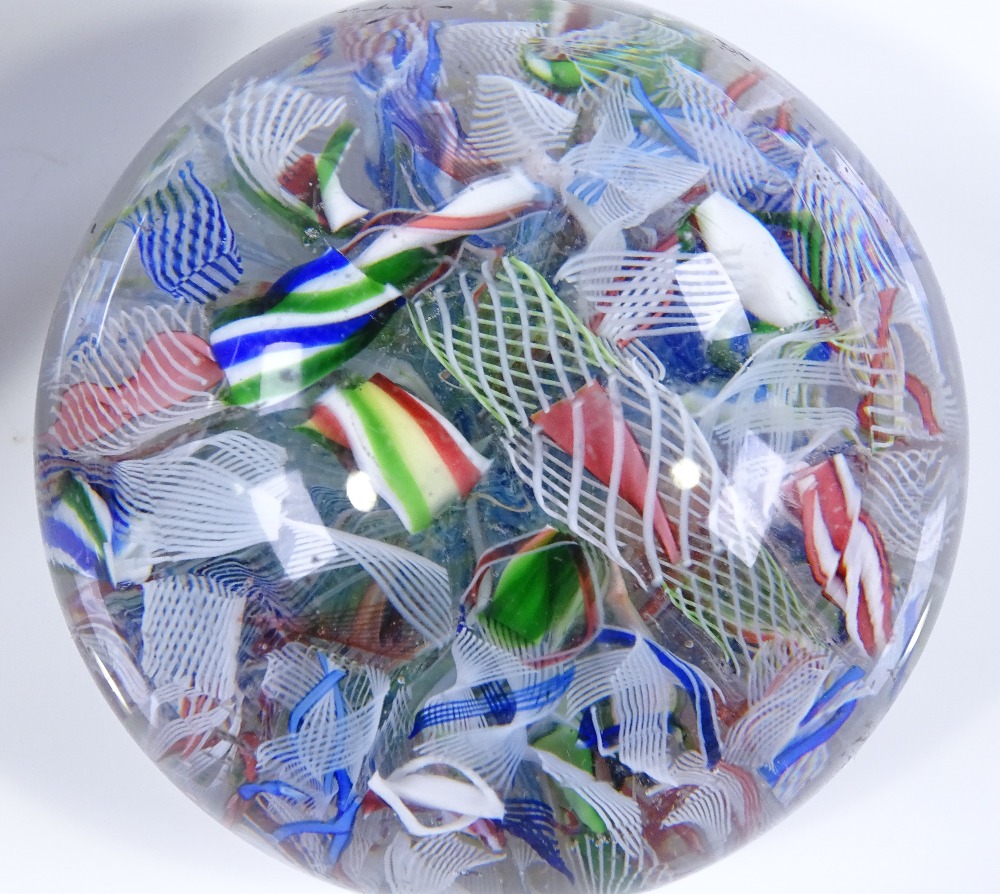 A St Louis glass paperweight with millefiori garland interwoven design, diameter 7cm, and a - Image 3 of 3