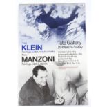 Yves Klein and Piero Manzoni, Exhibition poster at the Tate Gallery, 30" x 20", unframed