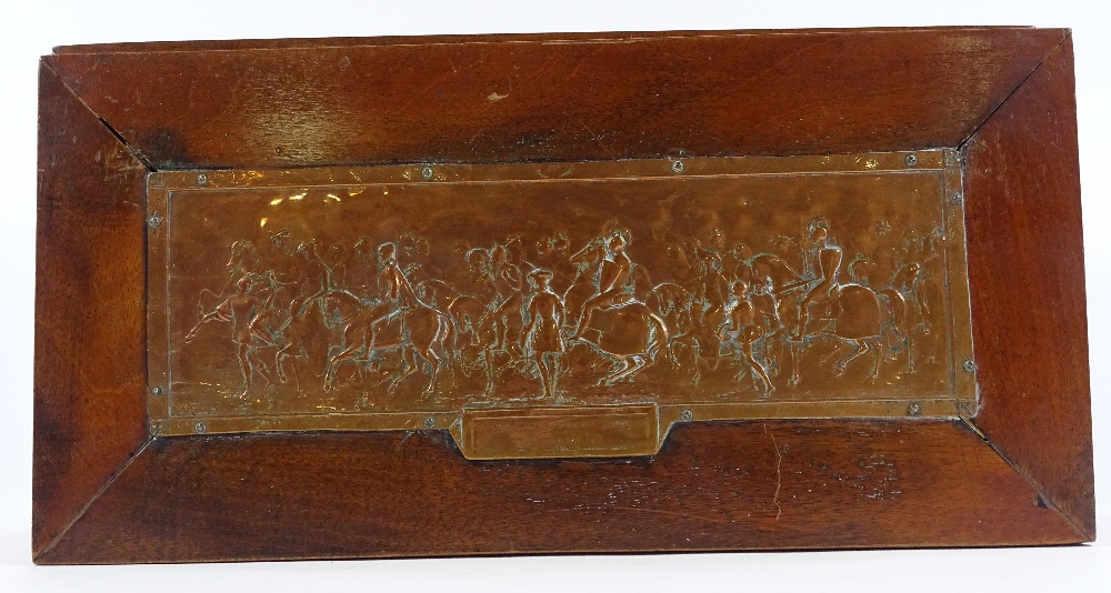 A pair of Victorian relief copper plaques, depicting the Canterbury Pilgrimage and Cavalcade - Image 2 of 3