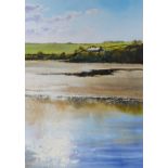 Robert Dudley, watercolour, low tide on the Exe, 27" x 20", framed