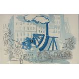 Raoul Dufy, original lithograph, city scene, from an edition of 30 to 40 copies on this paper, sheet