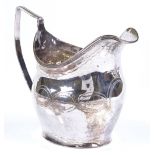 A George III silver cream jug, with bright-cut swag engraving, probably by John Merry, hallmarks