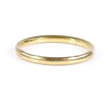 A 22ct gold wedding band ring, band width 2mm, size N, 2.8g