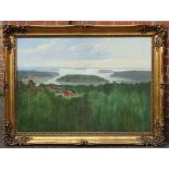 Jalmari Ruokokoski (1886 - 1936), a large oil on canvas, Finnish expressionist landscape 1934, 33" x