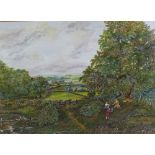 R Coombs, pair of mid-20th century watercolours, English landscapes, 14" x 20", framed
