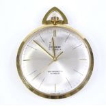 A Jerome open-face top-wind pocket watch, gold plated case, with 17 jewel movement, case width 42mm,