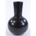 A Studio bronze narrow-necked vase, unsigned, height 31cm