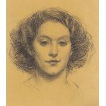 Circle of Augustus John, charcoal drawing, circa 1910, portrait of a young woman, unsigned, sheet