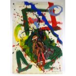 Peter Robert Keil (aka The Wild Man of Berlin), acrylic on canvas, abstract composition, 1985, 40" x